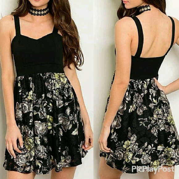 Silver black floral dress NWT 😍 - Picture 2 of 3